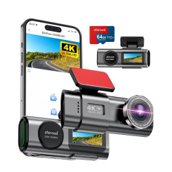 Dash Cam Auto, 4K Dashcam con 64G Scheda, Dashcam Auto con WiFi & App